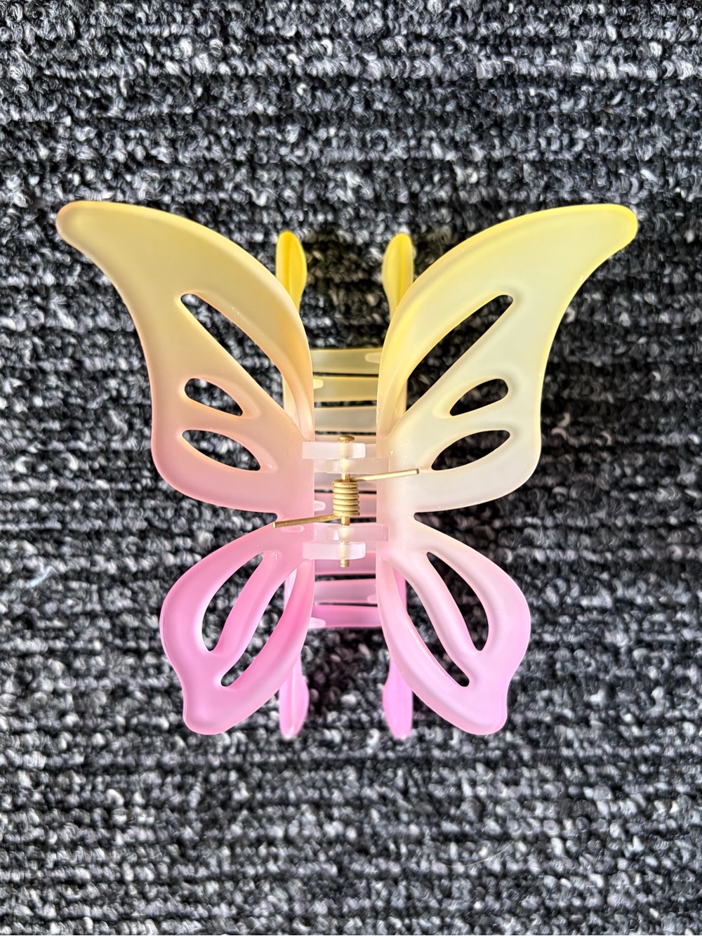Butterfly Claw Clip For Hair - Yellow to Pink Ombre Claw Clip